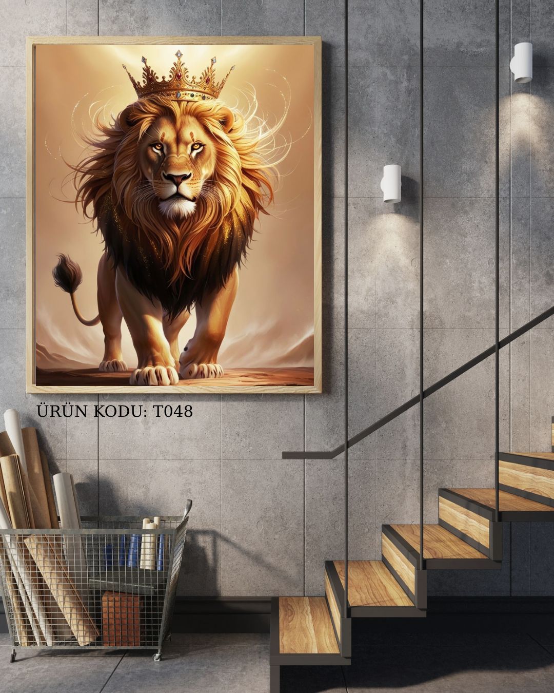 Aslan Kral 40X38cm T048 Dialands Elmas Mozaik Tablo