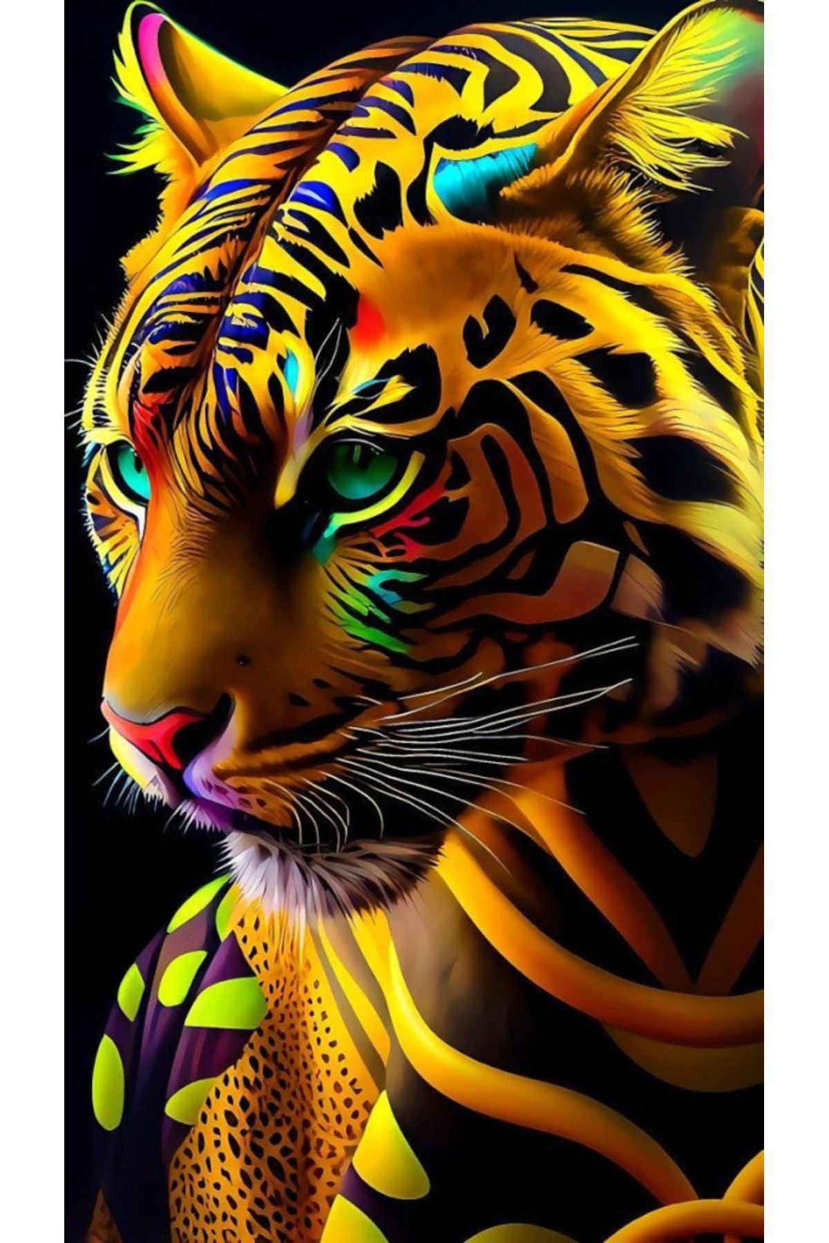 Movas Sanat Fantastic Tiger | Diamond Mosaic Painting | Mosaic Puzzle | 45x80 | E20204420