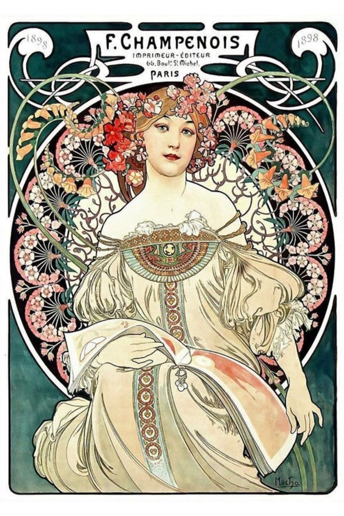 Movas Sanat Alphonse Mucha Artwork | Diamond Mosaic Painting | Mosaic Puzzle | 35x50 | E20203586