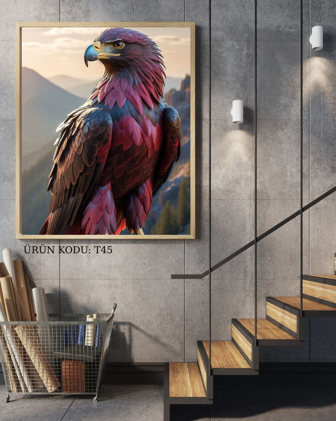 Asil Kartal 40X64cm T45 Dialands Elmas Mozaik Tablo