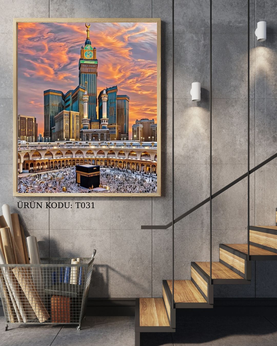 Kabe Ve Abraj Al Bait 45x80cm T031 Dialands Elmas Mozaik Tablo