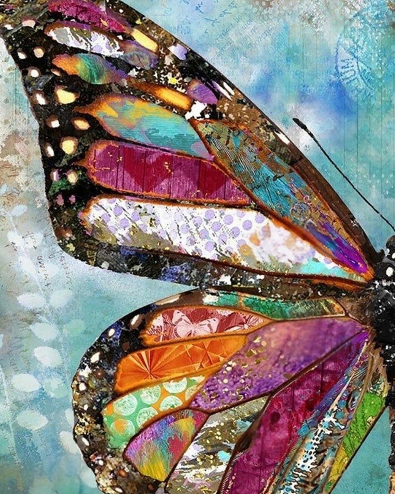 Kelebek Sanat 48X61cm T7012 Dialands Elmas Mozaik Tablo 