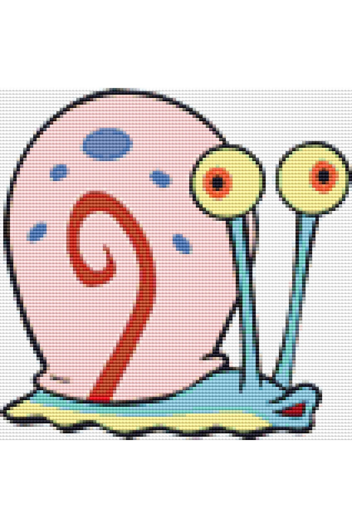 Movas Sanat Snail Gary - SpongeBob | Diamond Mosaic Painting | Mosaic Puzzle | 25x25 | E20204061