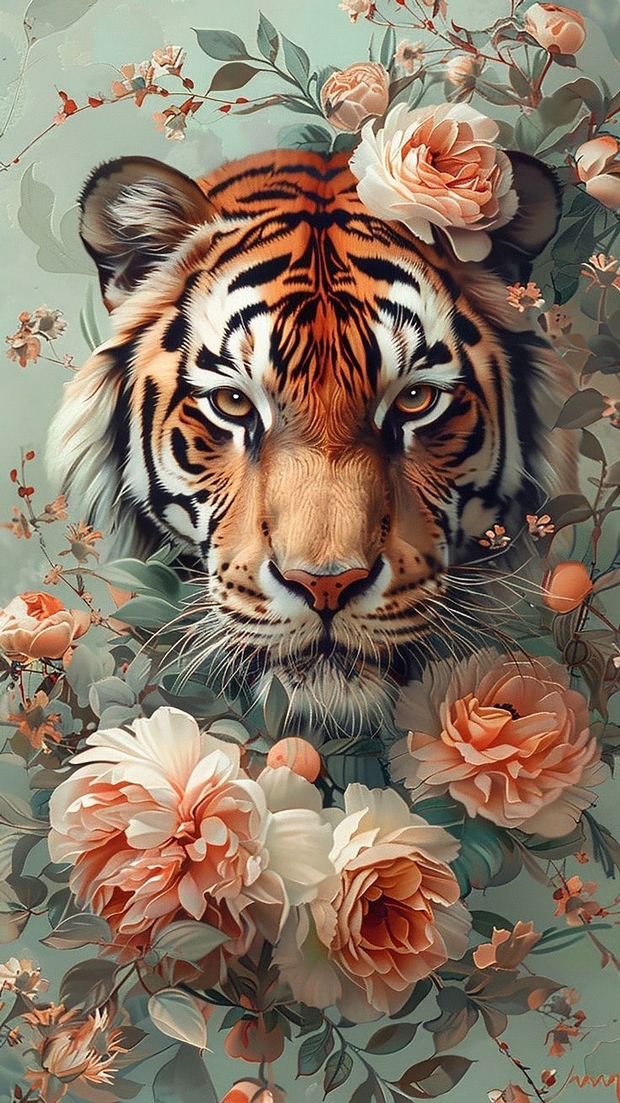 Çiçeklerin Kralı Asil Kaplan 45x80cm- 130 Dialands Elmas Mozaik Tablo