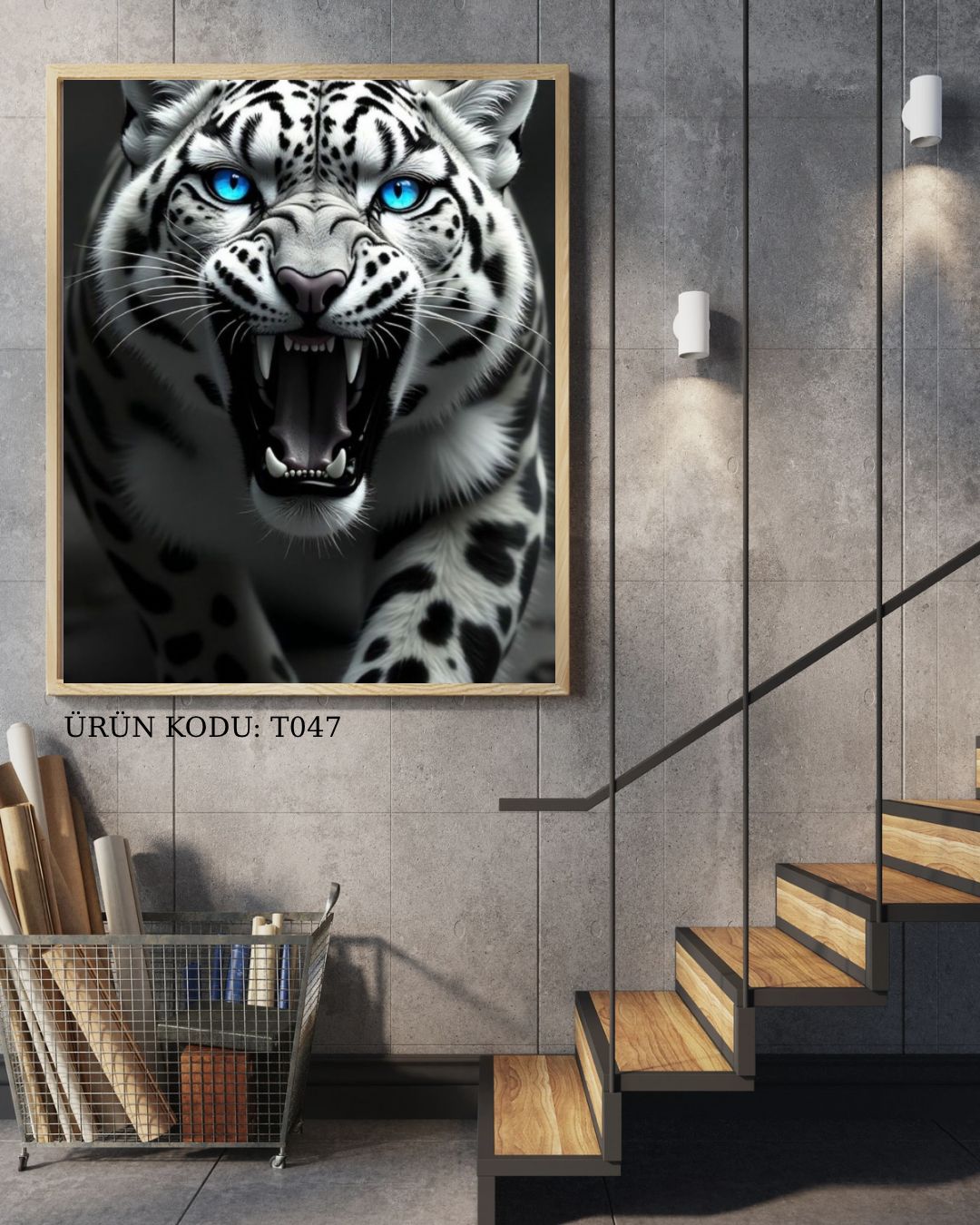 Kükreyiş 37x65cm T047 Dialands Elmas Mozaik Tablo