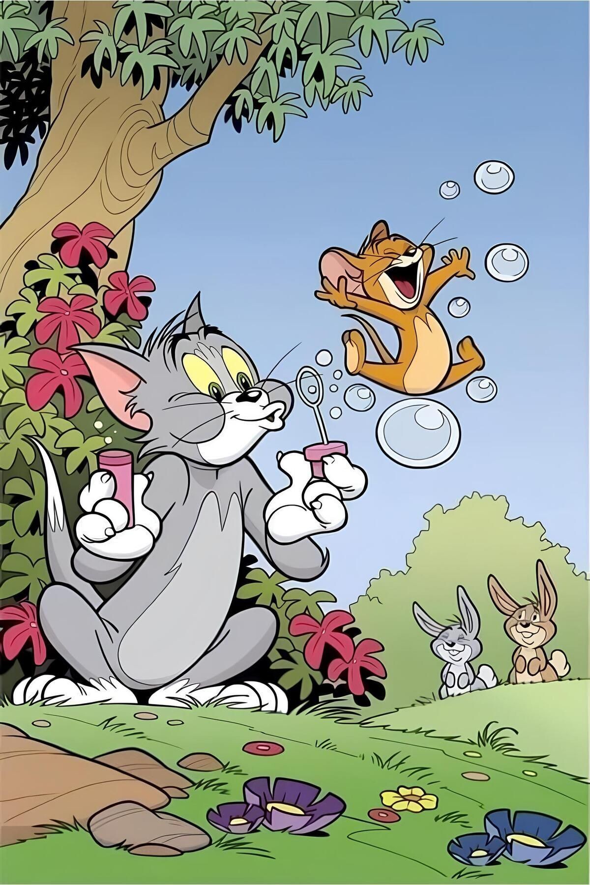 Movas Sanat Uçan Jerry - Tom Ve Jerry | Elmas Mozaik Tablo | Mozaik Puzzle |40x60 | E20204127