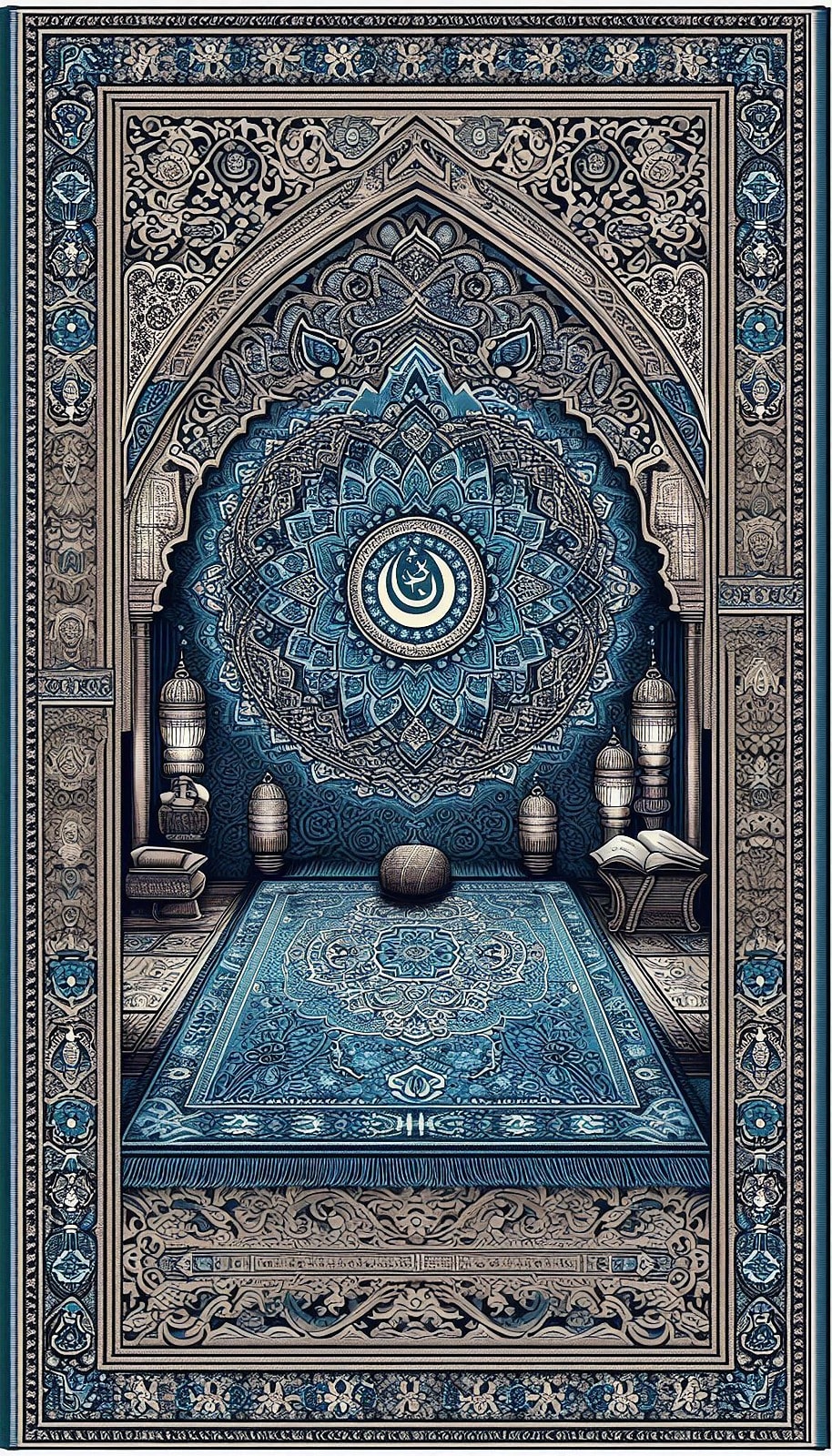 İslami Geometrik Desen 64X112CM