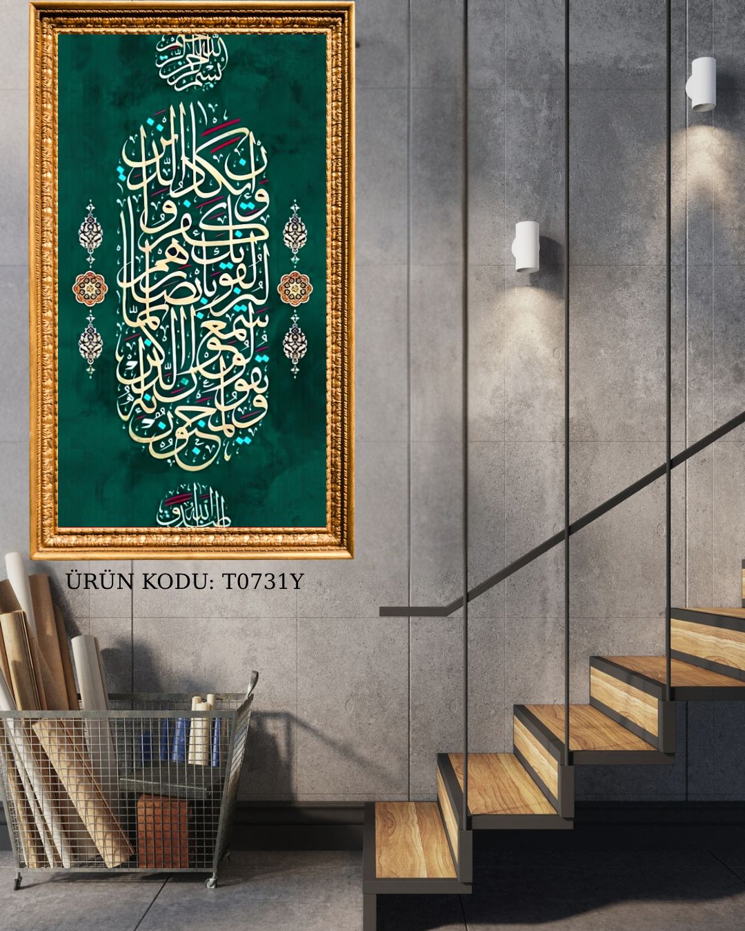 Nazar Ayeti Yeşil 36x76cm TTT0731M Dialands Elmas Mozaik Tablo