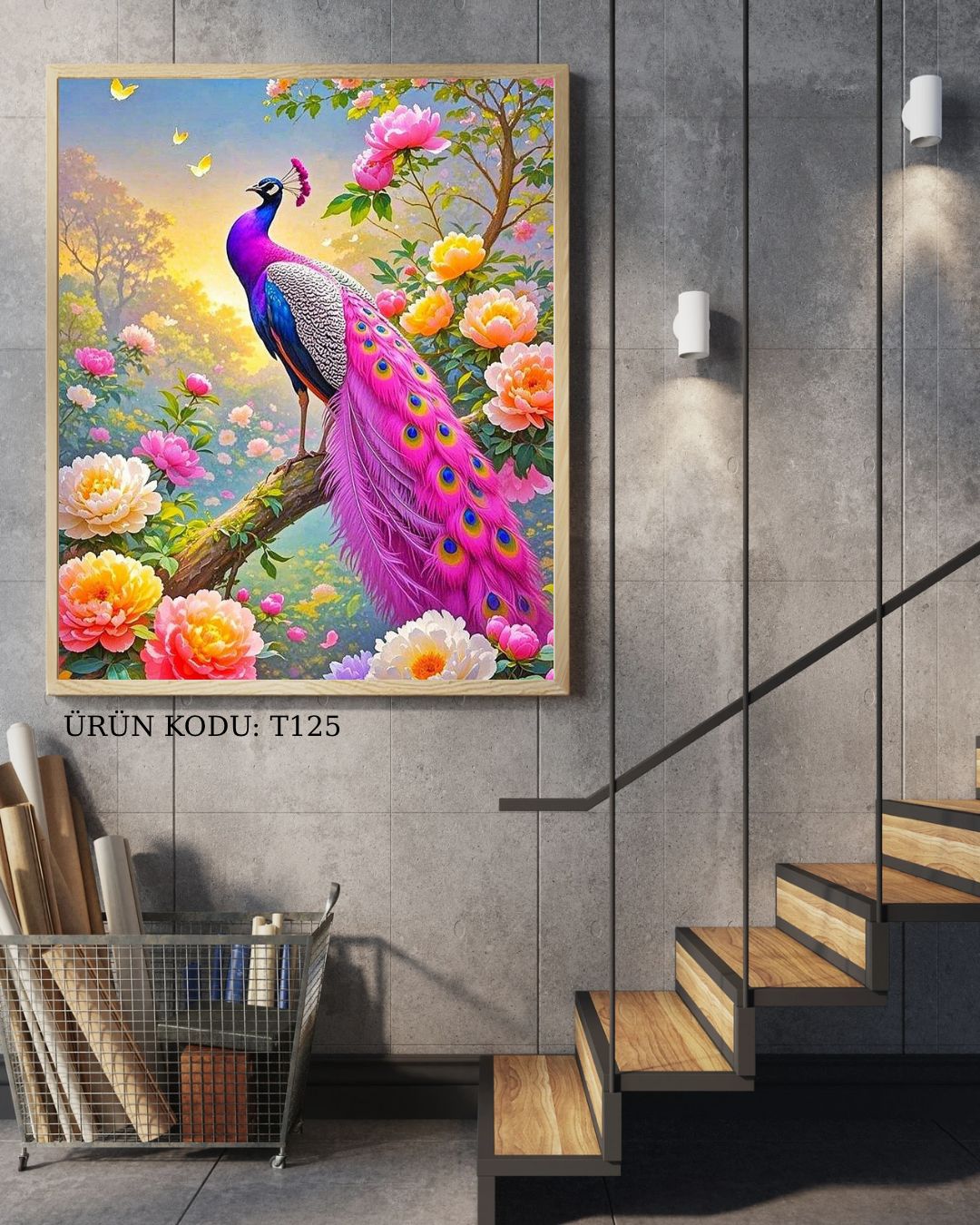 Tavuskuşu Güzelliğin Dansı 41x50cm T125 Dialands Elmas Mozaik Tablo