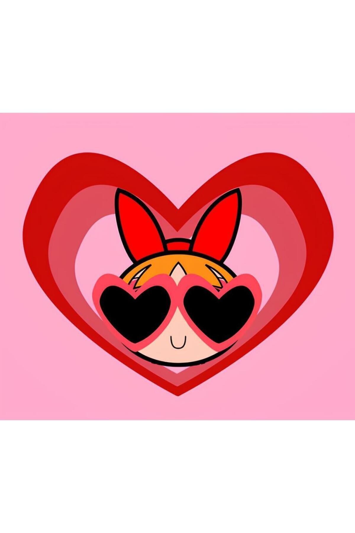 Movas Sanat Glasses With Heart Blossom - Powerpuff Girls | Diamond Mosaic Puzzle | 35x30 | E20204037