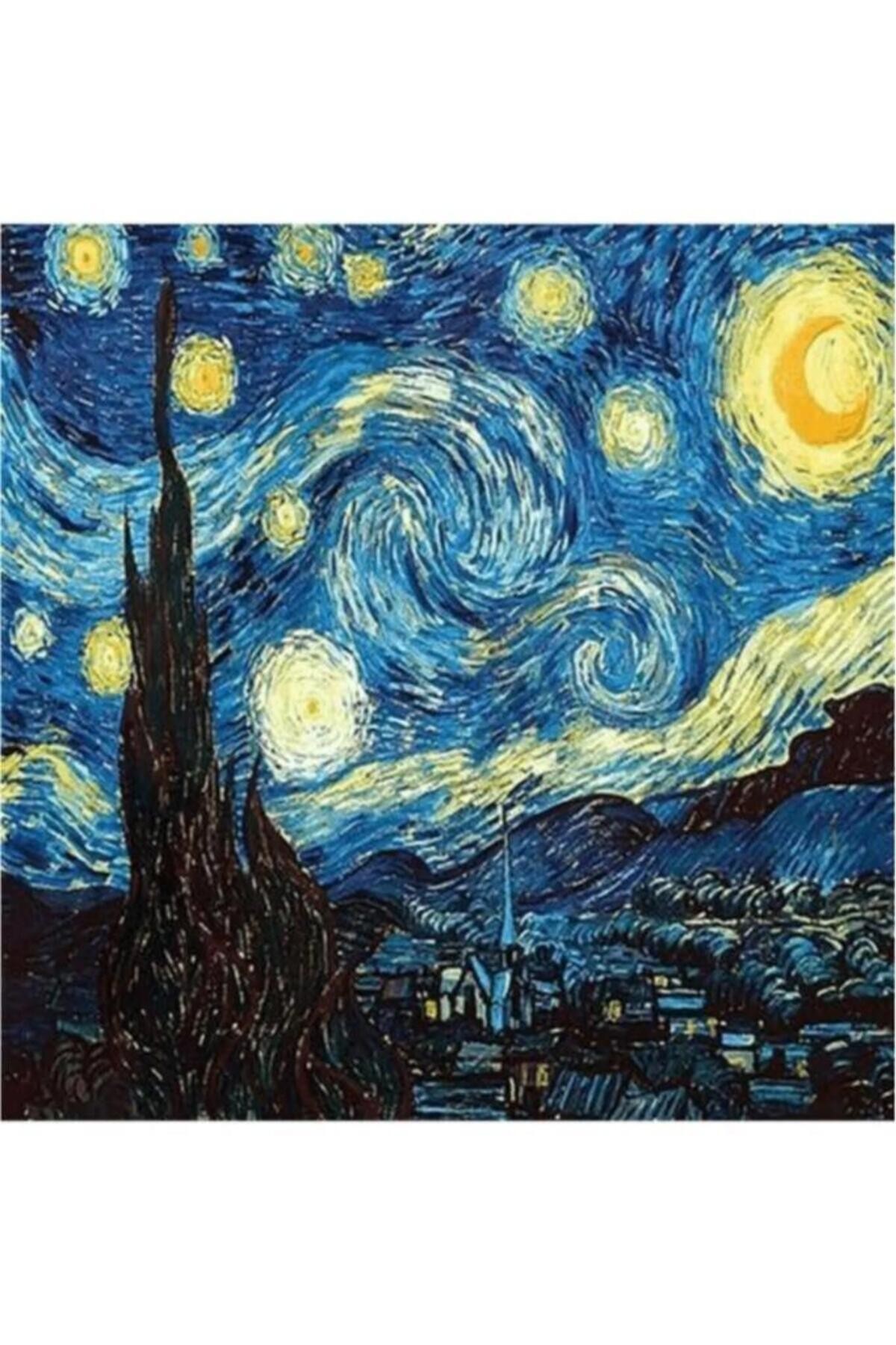 Movas Sanat Van Gogh - Yıldızlı Gece | Elmas Mozaik Tablo | Mozaik Puzzle | 60x60 | E20203657