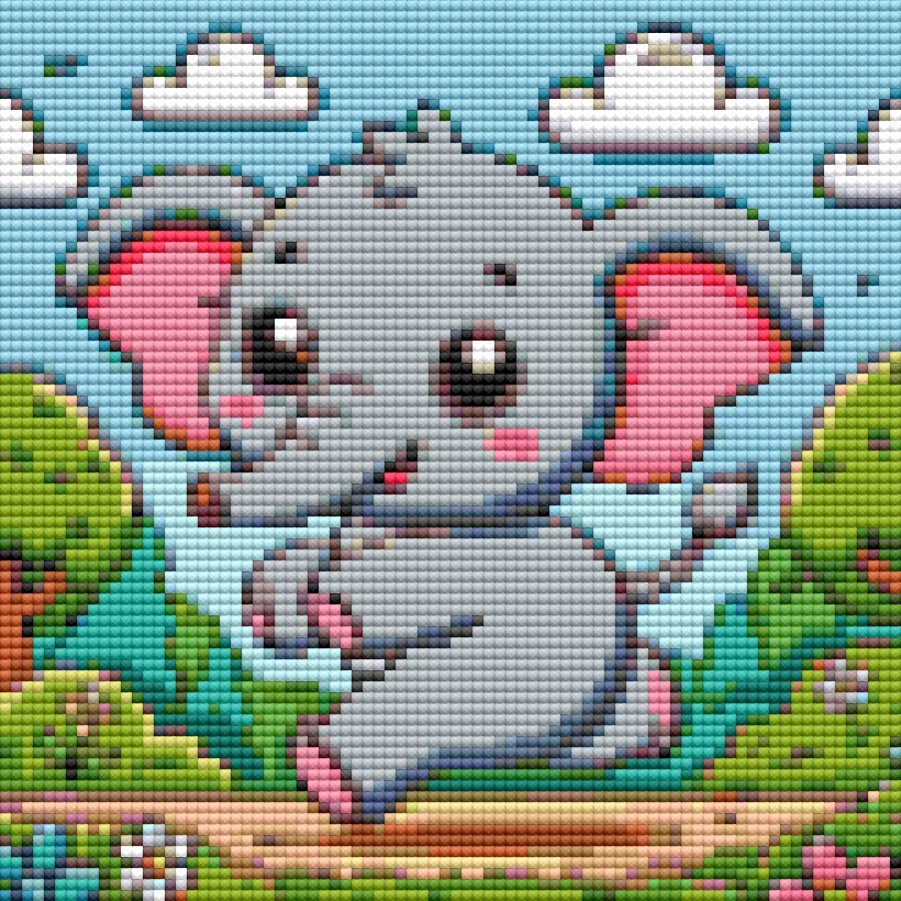 Movas Art - Cute Elephant | Special Mosaic Puzzle for Children | 20x20 | E20204552