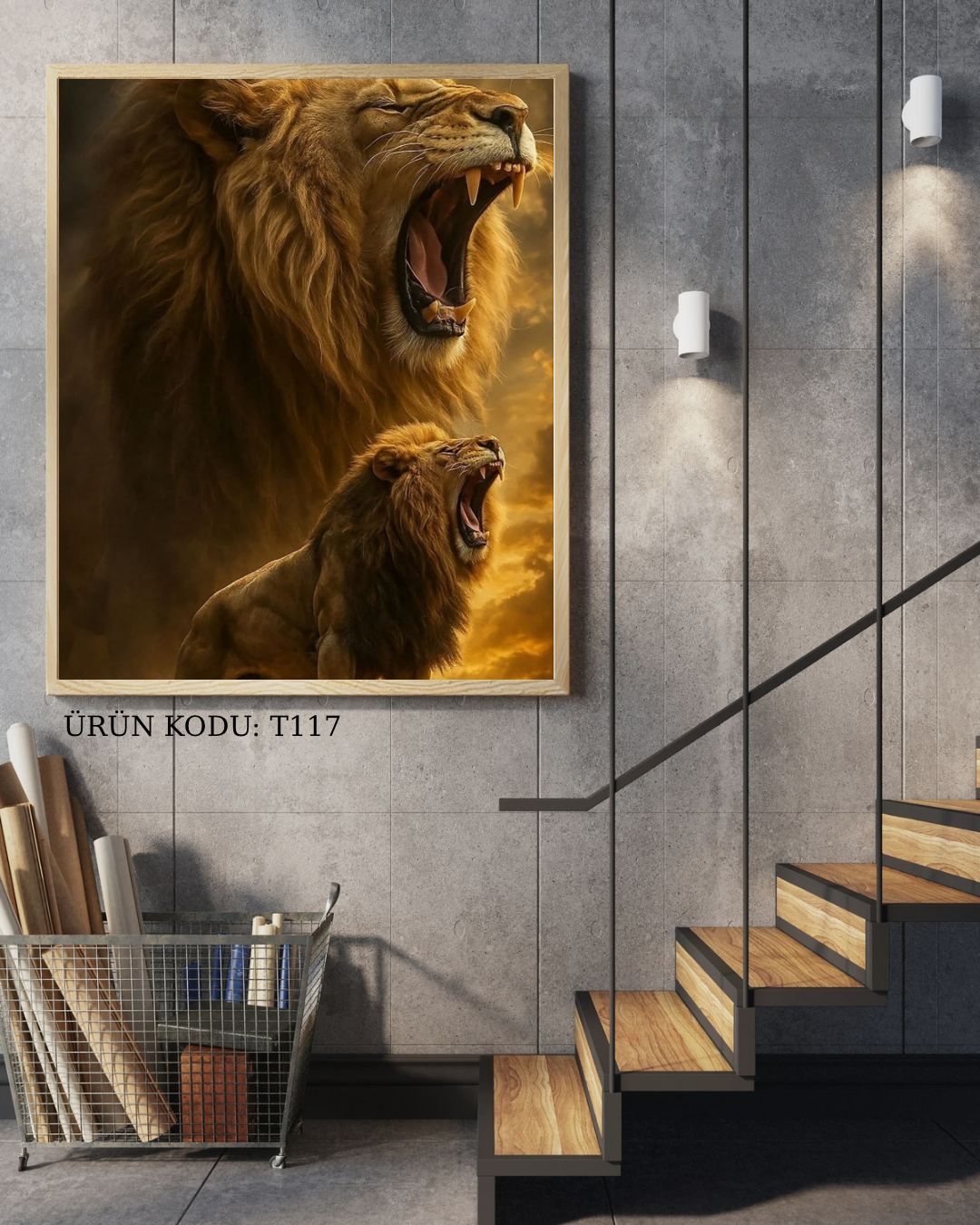 Kralın Gücü Aslanın Kükremesi 40x70cm T117 Dialands Elmas Mozaik Tablo