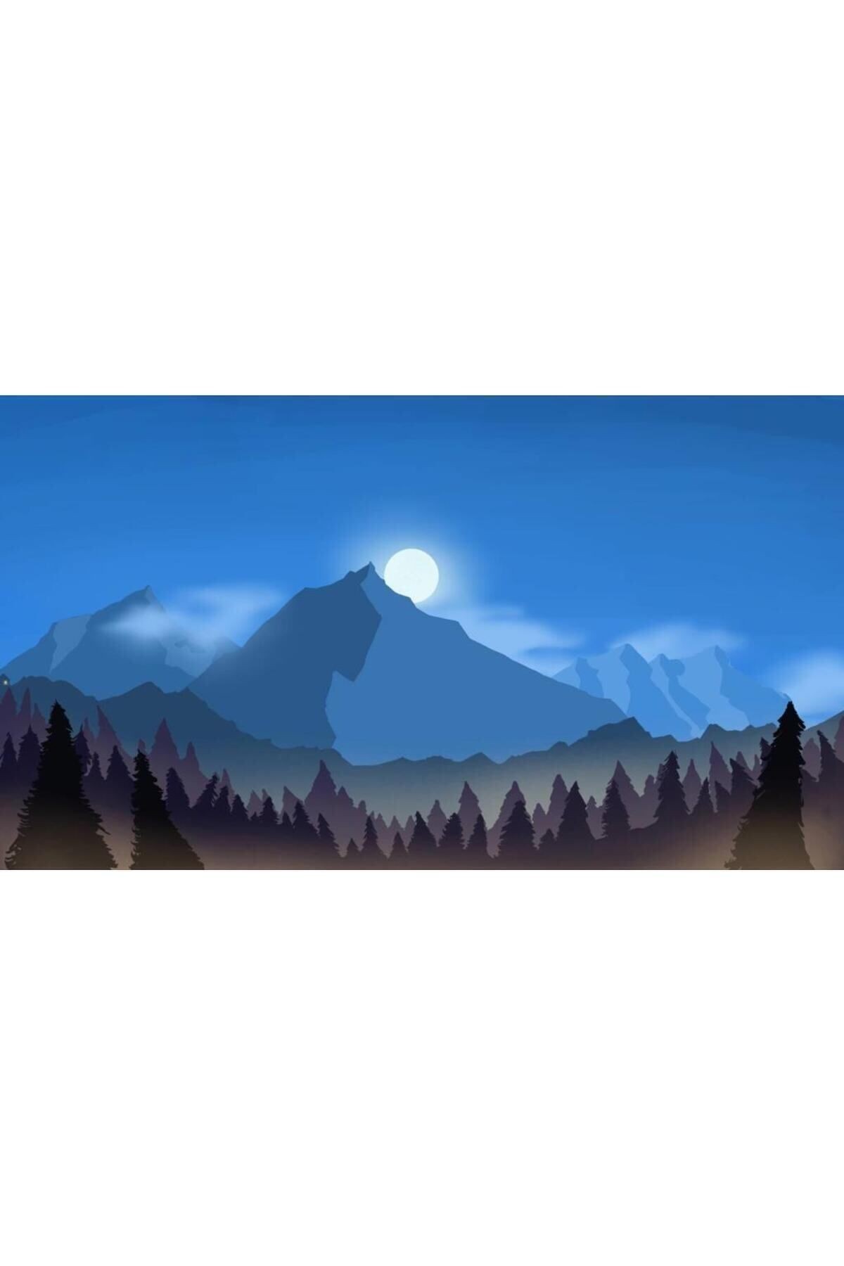 Moon Rising Behind the Mountains | Diamond Mosaic Table | Mosaic Puzzle | 60x50 | E20233815