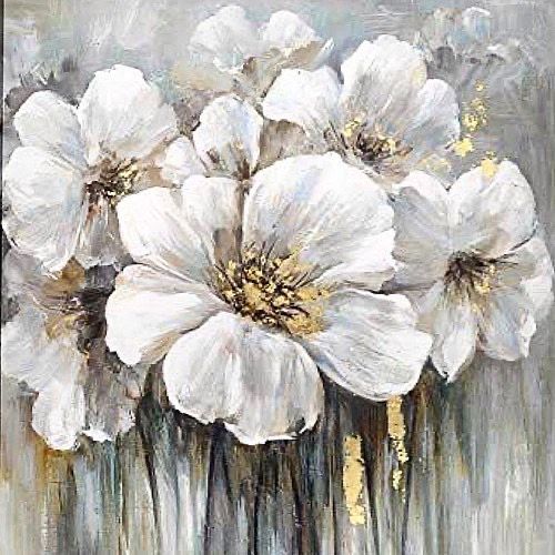 Beyaz Çiçeklerin Zarafeti 71x71cm T4373 Dialands Elmas Mozaik Tablo