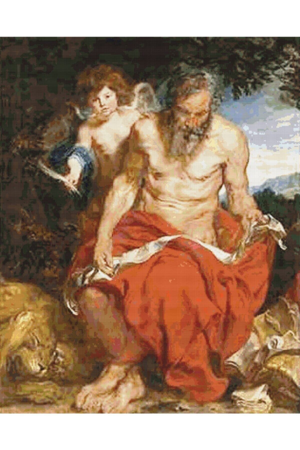 Movas Sanat Aziz Jerome - Anthony Van Dyck | Elmas Mozaik Tablo | Mozaik Puzzle | 40x50 | E2020605