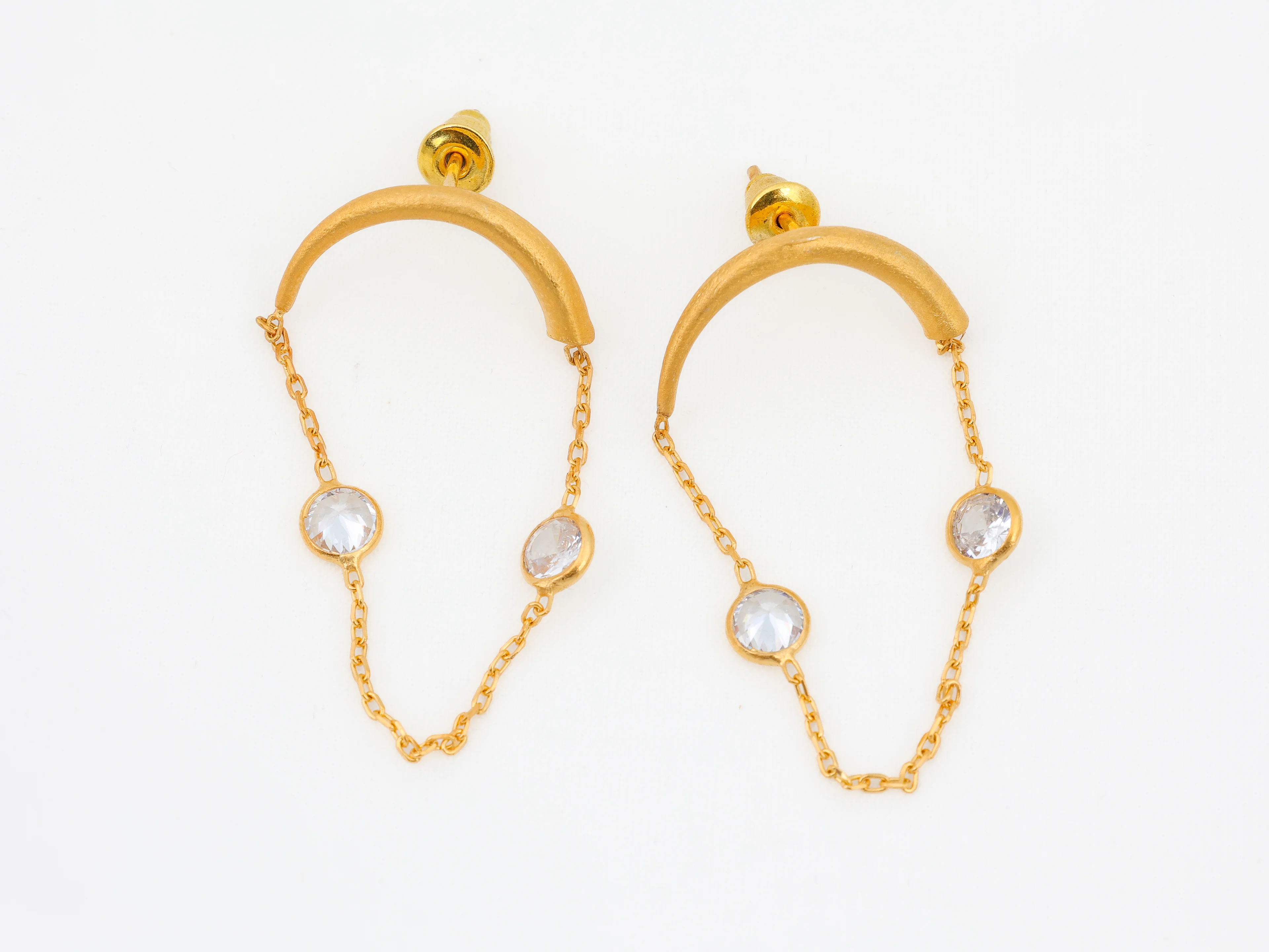 Branch Chain Zircon Earrings