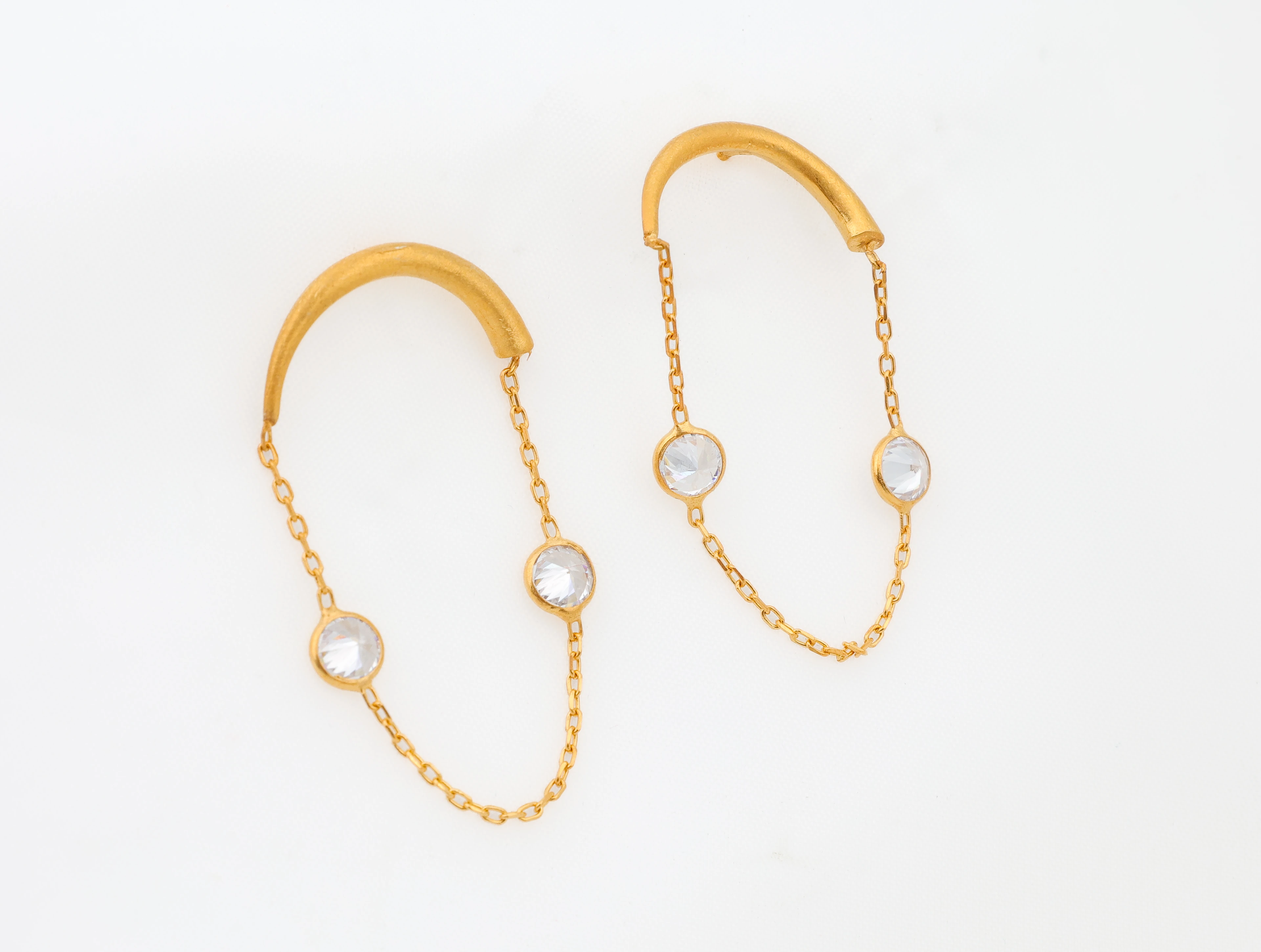 Branch Chain Zircon Earrings