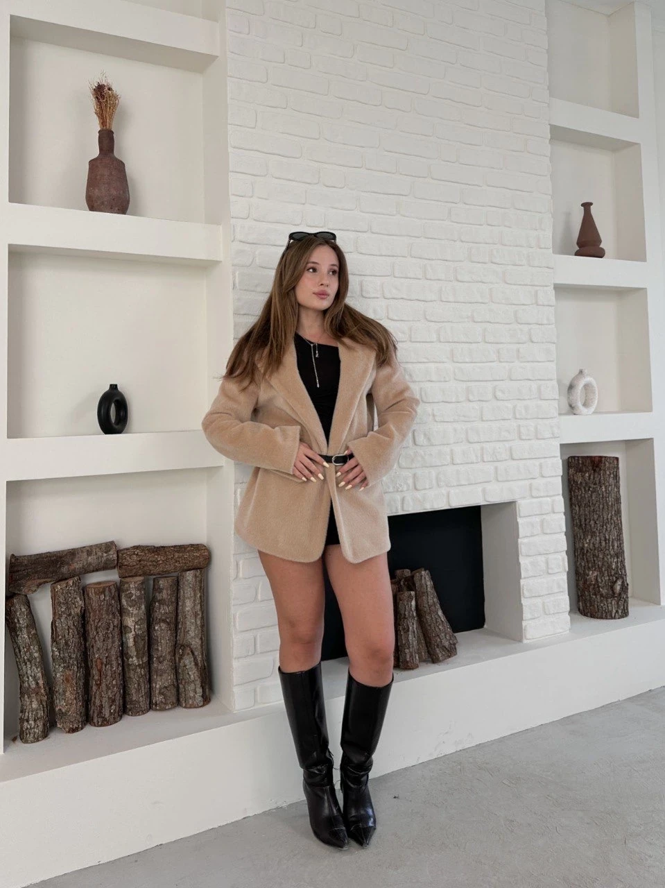 Fok ceket premium kalite bej