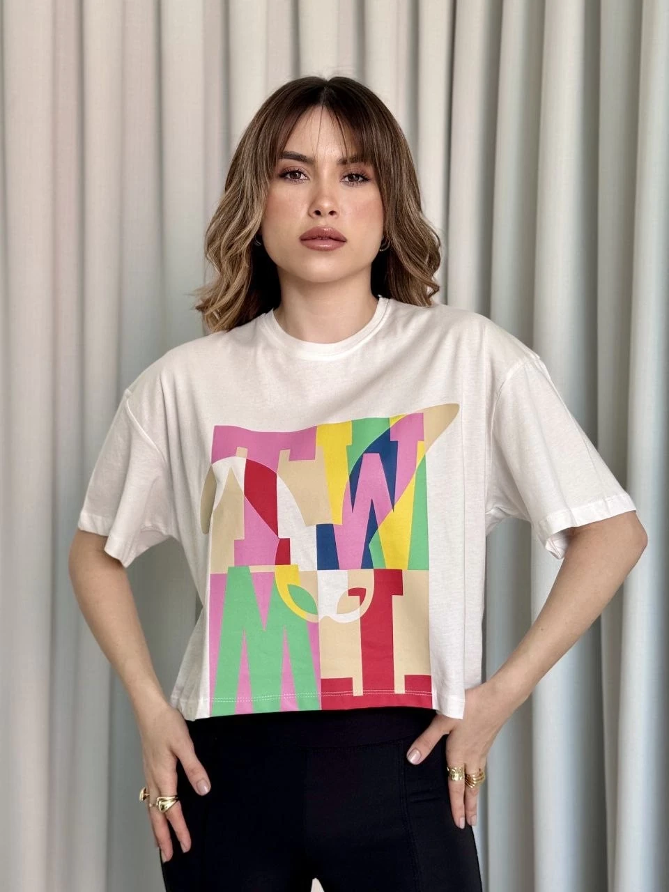 Baskılı Crop Tshirt