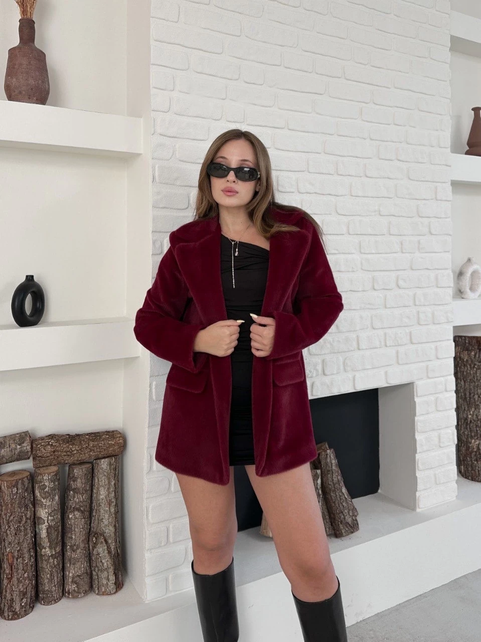 Fok ceket premıum kalite bordo