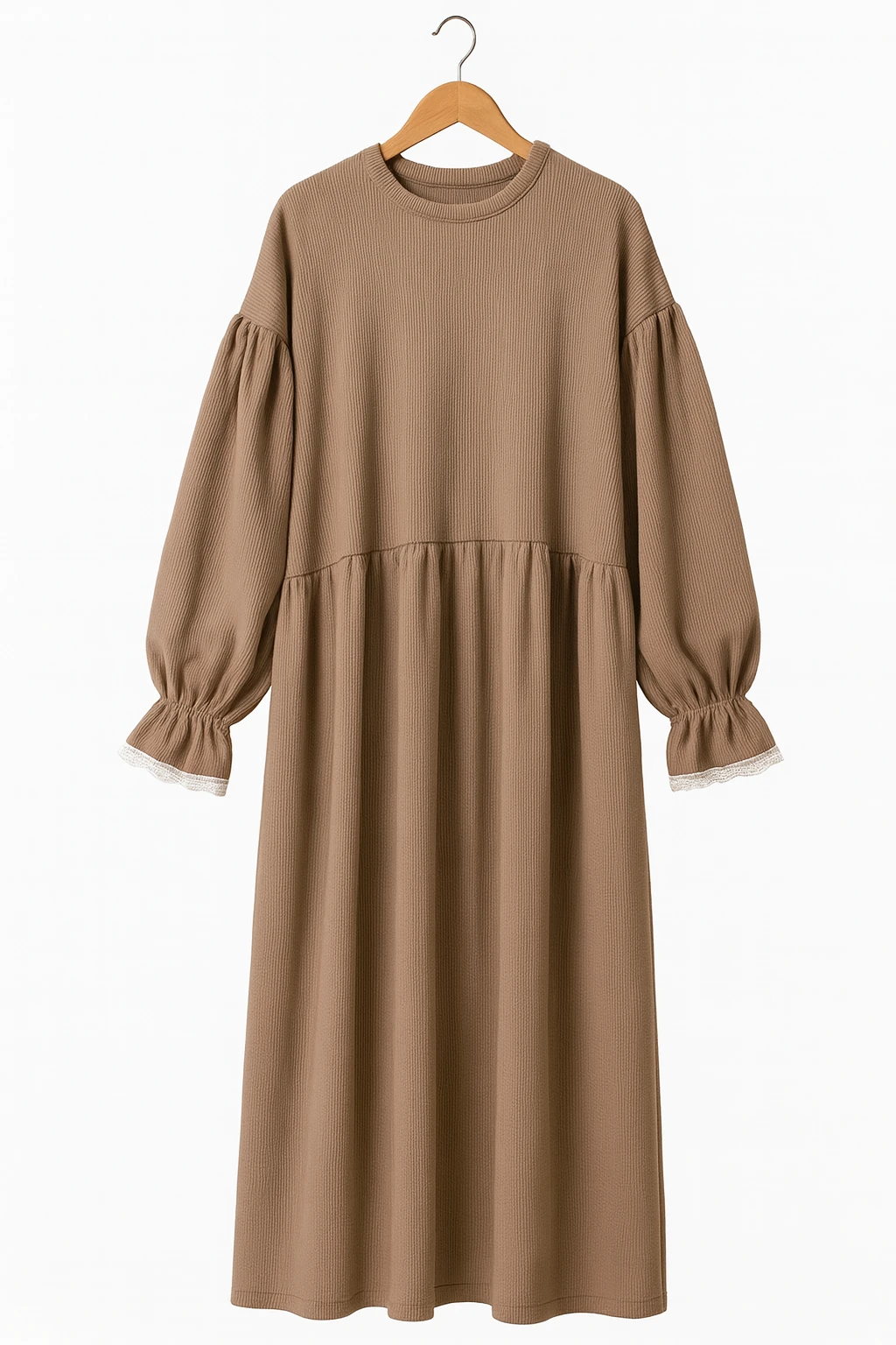 KOL DETAY ELBİSE  - Camel