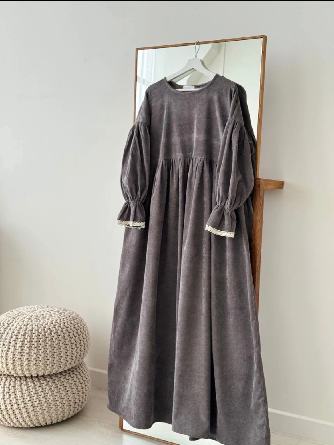 KOL DETAY ELBİSE  - Füme