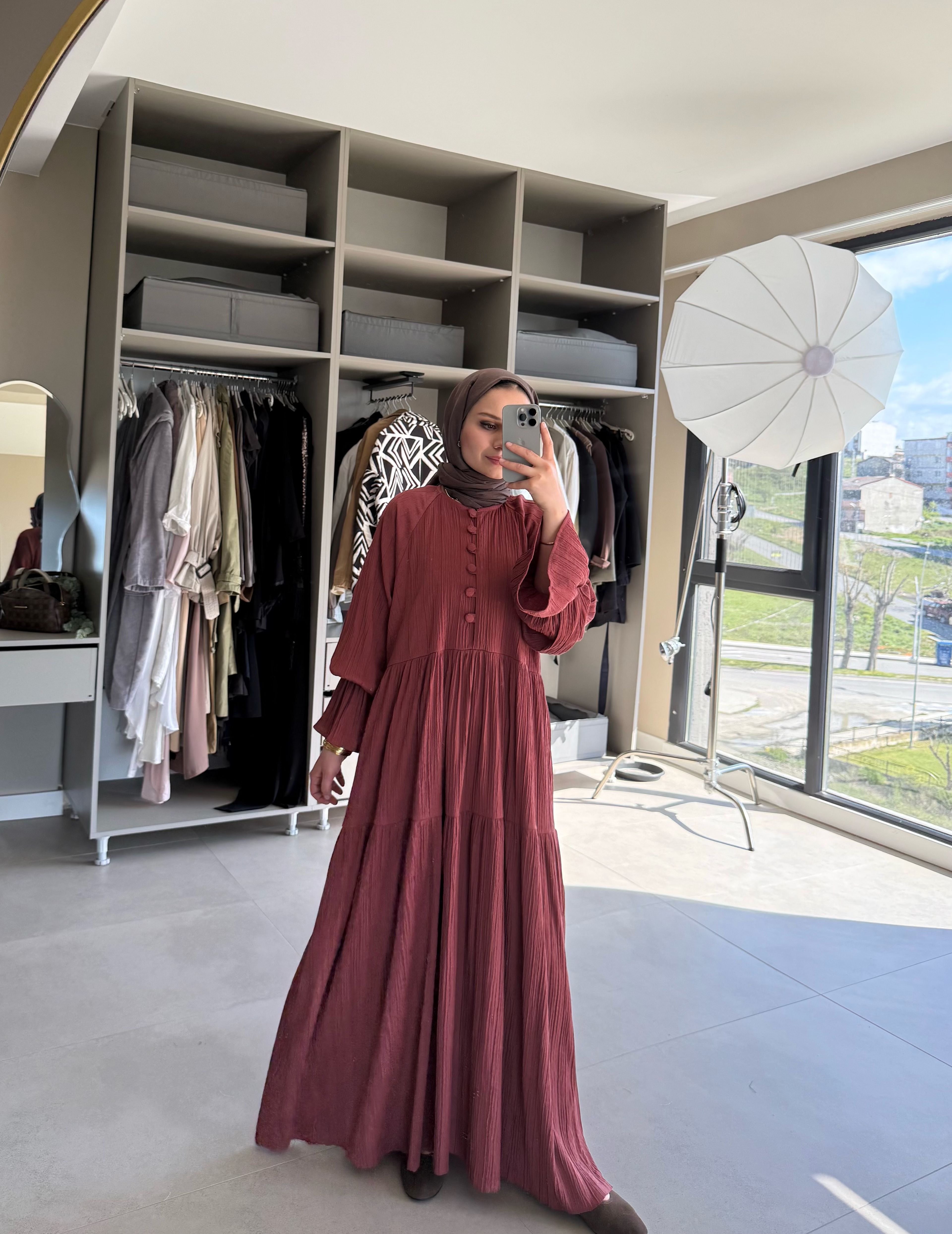 NEHA ELBİSE  - bordo