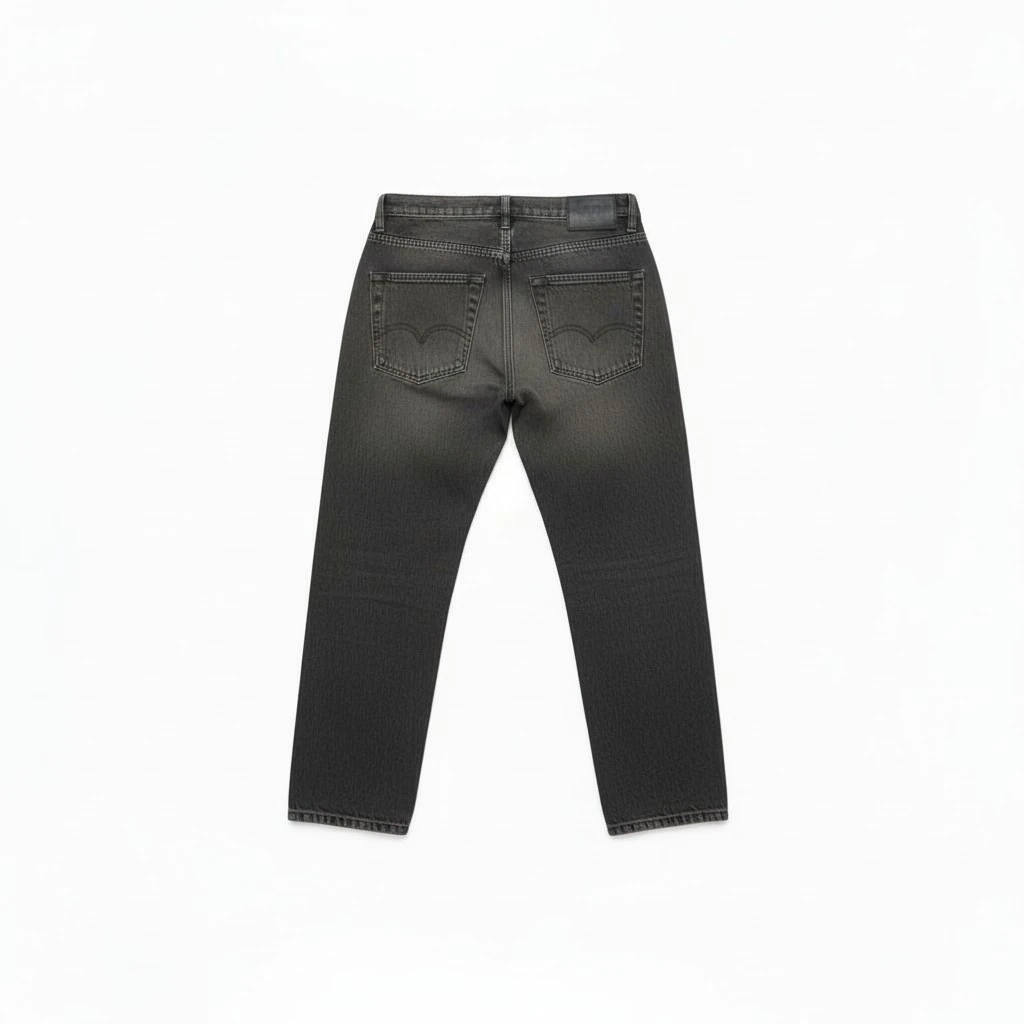 Siyah Acid Wash Baggy Pantolon