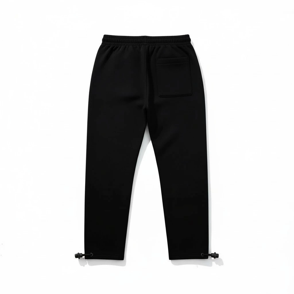 Ayarlanabilir Paça Siyah Basic Baggy Eşofman