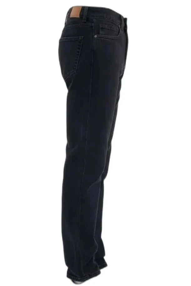 Loose Fit Yıkamalı Jean Siyah Pantolon