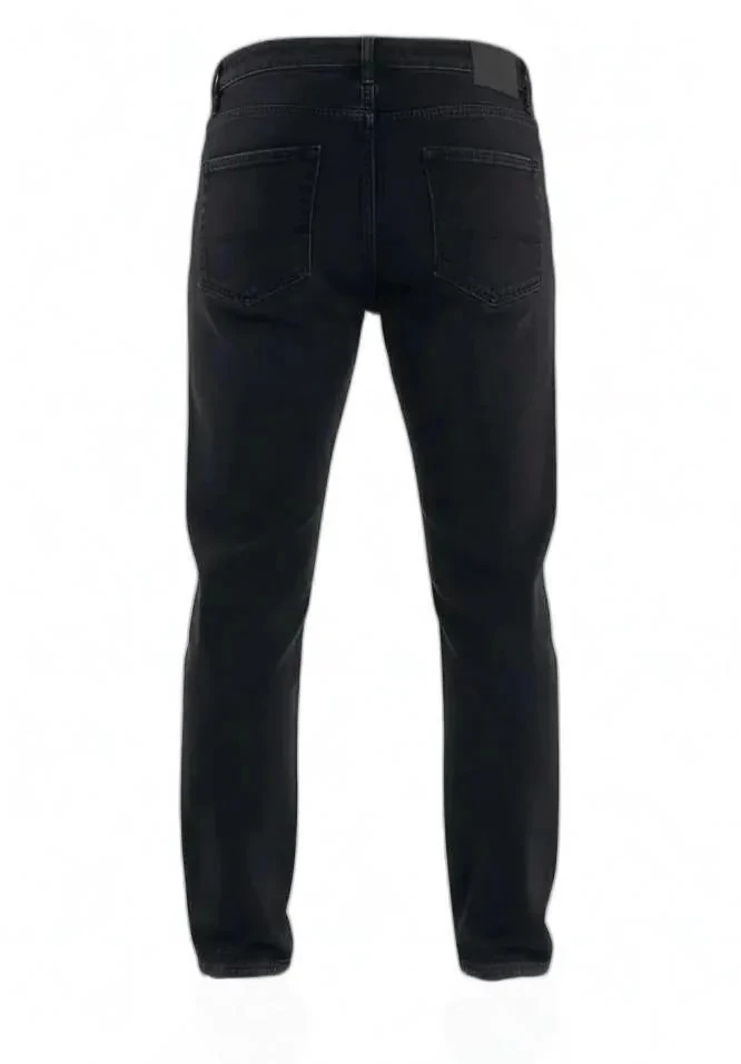 Loose Fit Yıkamalı Jean Siyah Pantolon