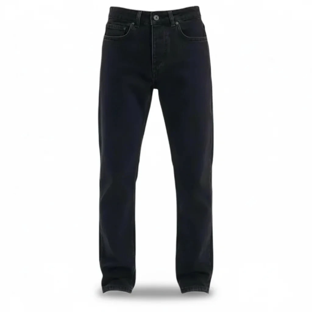 Loose Fit Yıkamalı Jean Siyah Pantolon