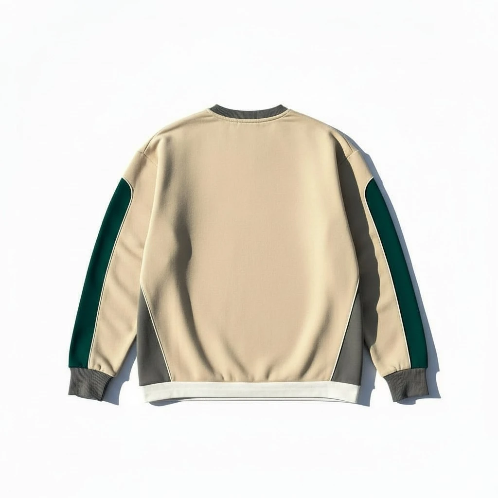 Ecco Haki Kol Detaylı Bej Sweatshirt