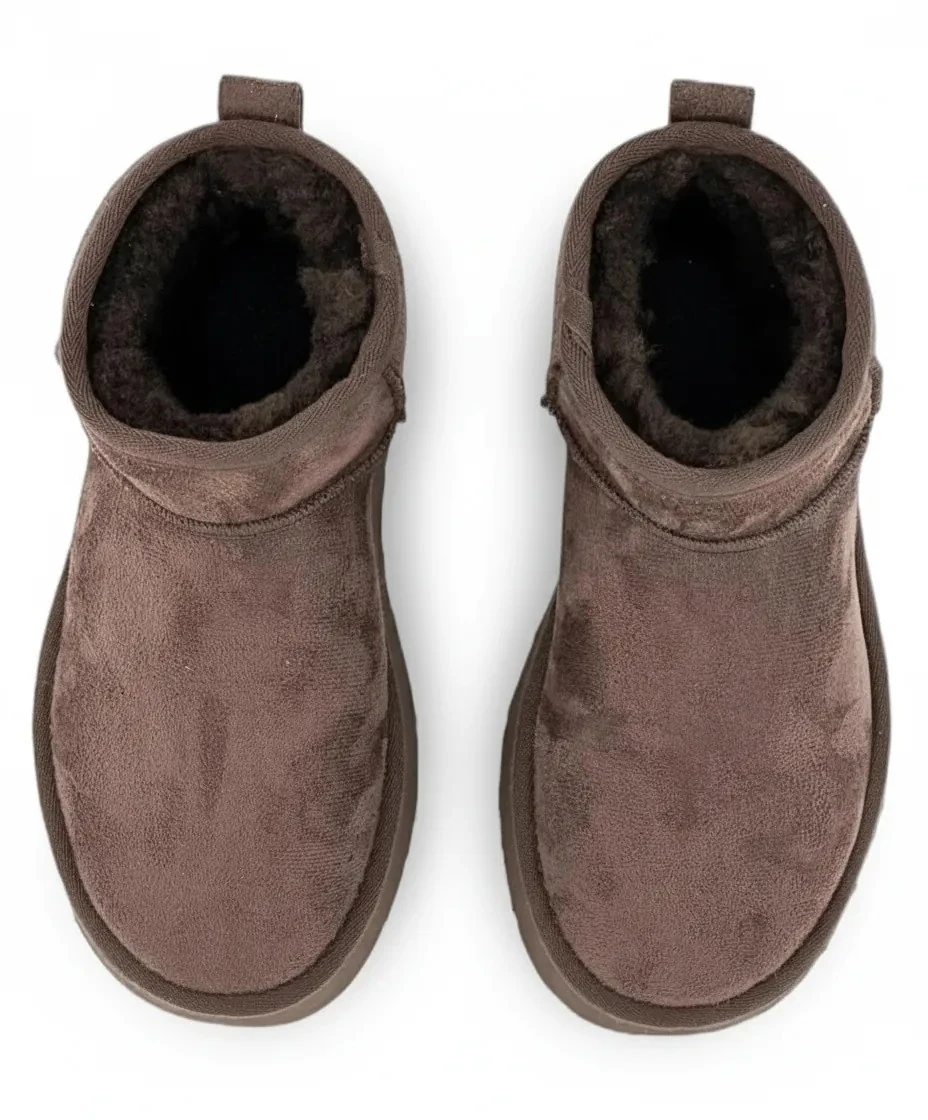 Acı Kahve Süet Kadın Bot İçi Tüylü