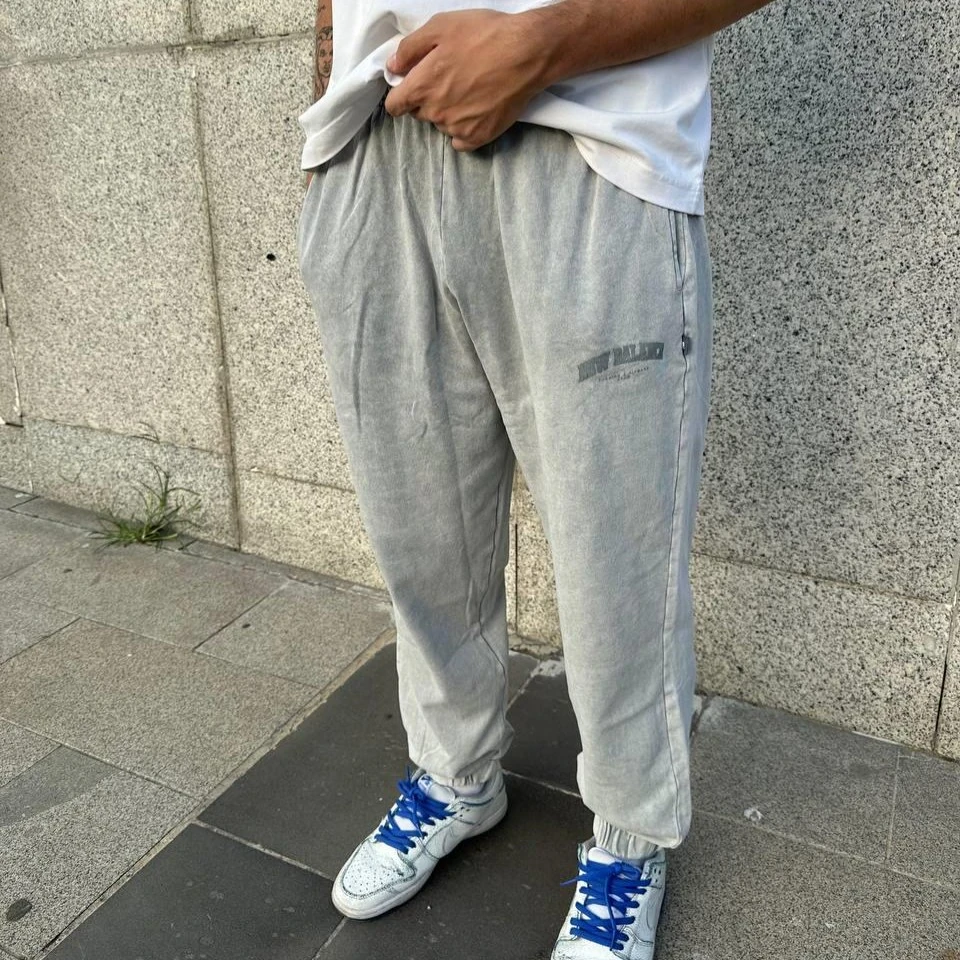 Yıkamalı Gri Paçası Lastik NB Eşofman