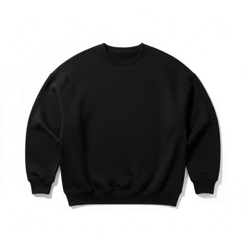 Basic Oversize Siyah Sweatshirt