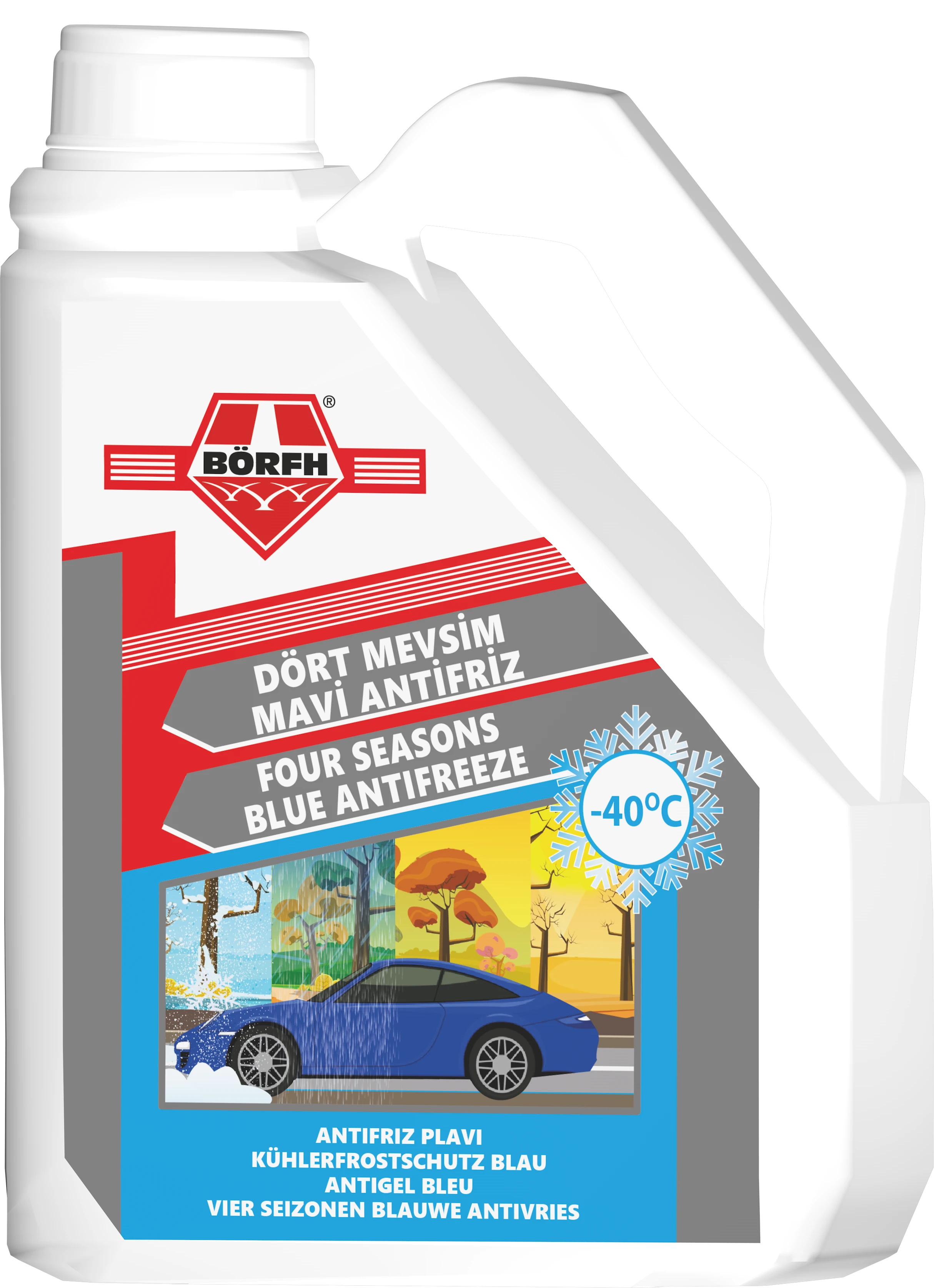 BÖRFH DÖRT MEVSİM-40 MOTOR ANTİFİRİZİ MAVİ 3 LT