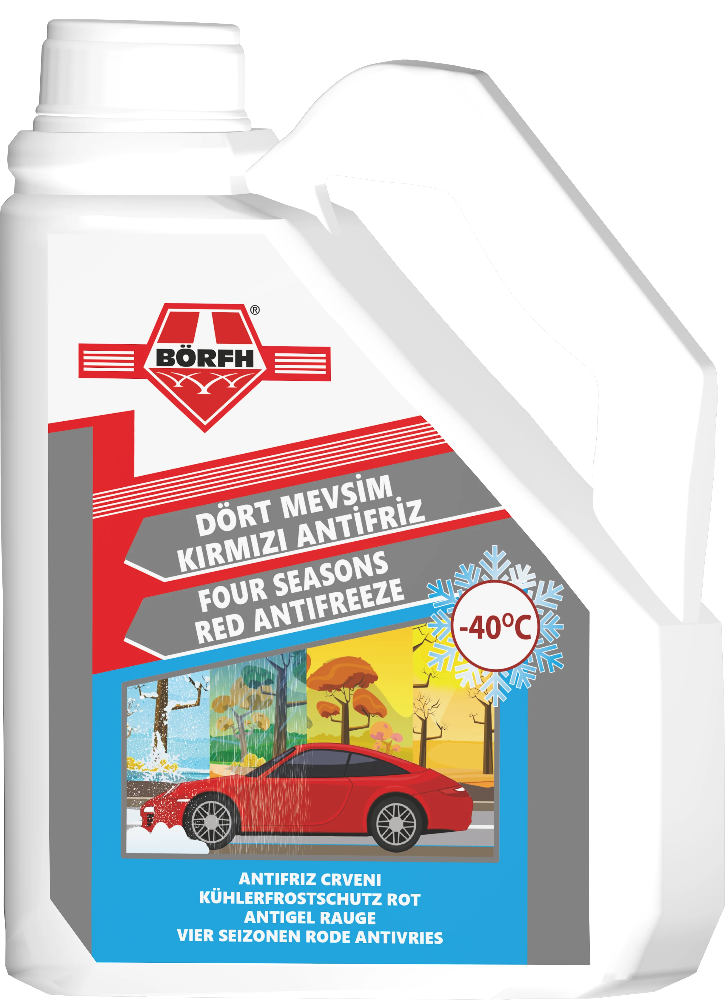 BÖRFH DÖRT MEVSİM -40 MOTOR ANTİFİRİZİ KIRMIZI 3 LT
