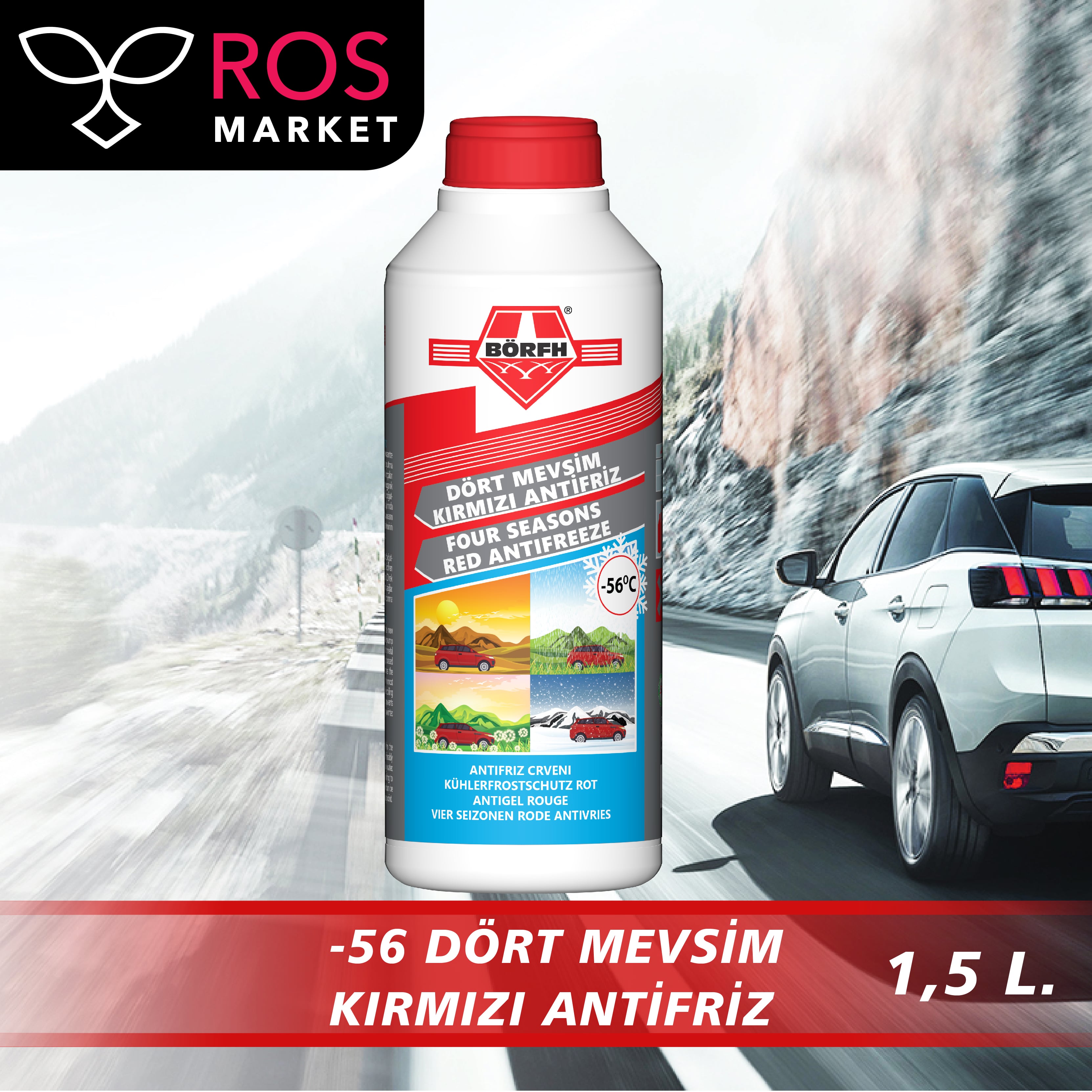 BÖRFH KIRMIZI ANTİFİRİZ -56 Derece 1,5 LT