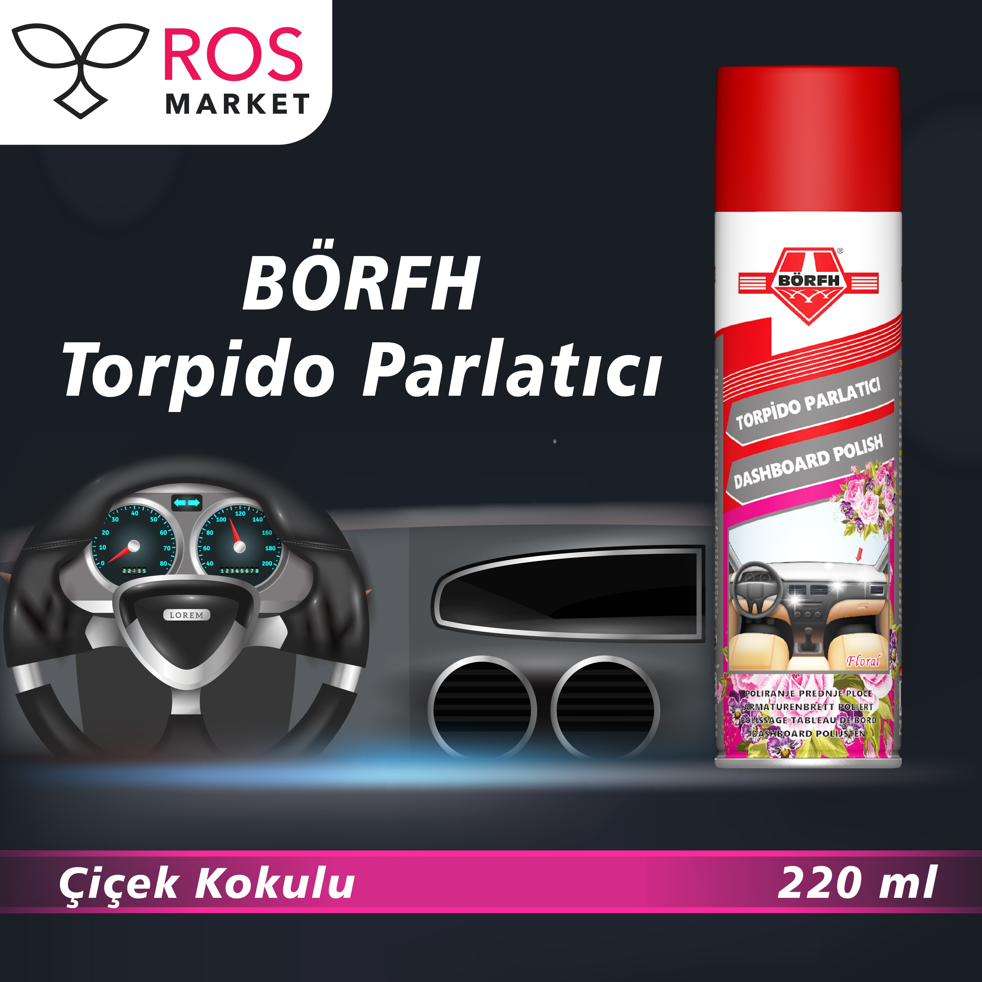 BÖRFH STAND TORPİDO PARLATICI SPREY 220 ML CİKLET KOKULU