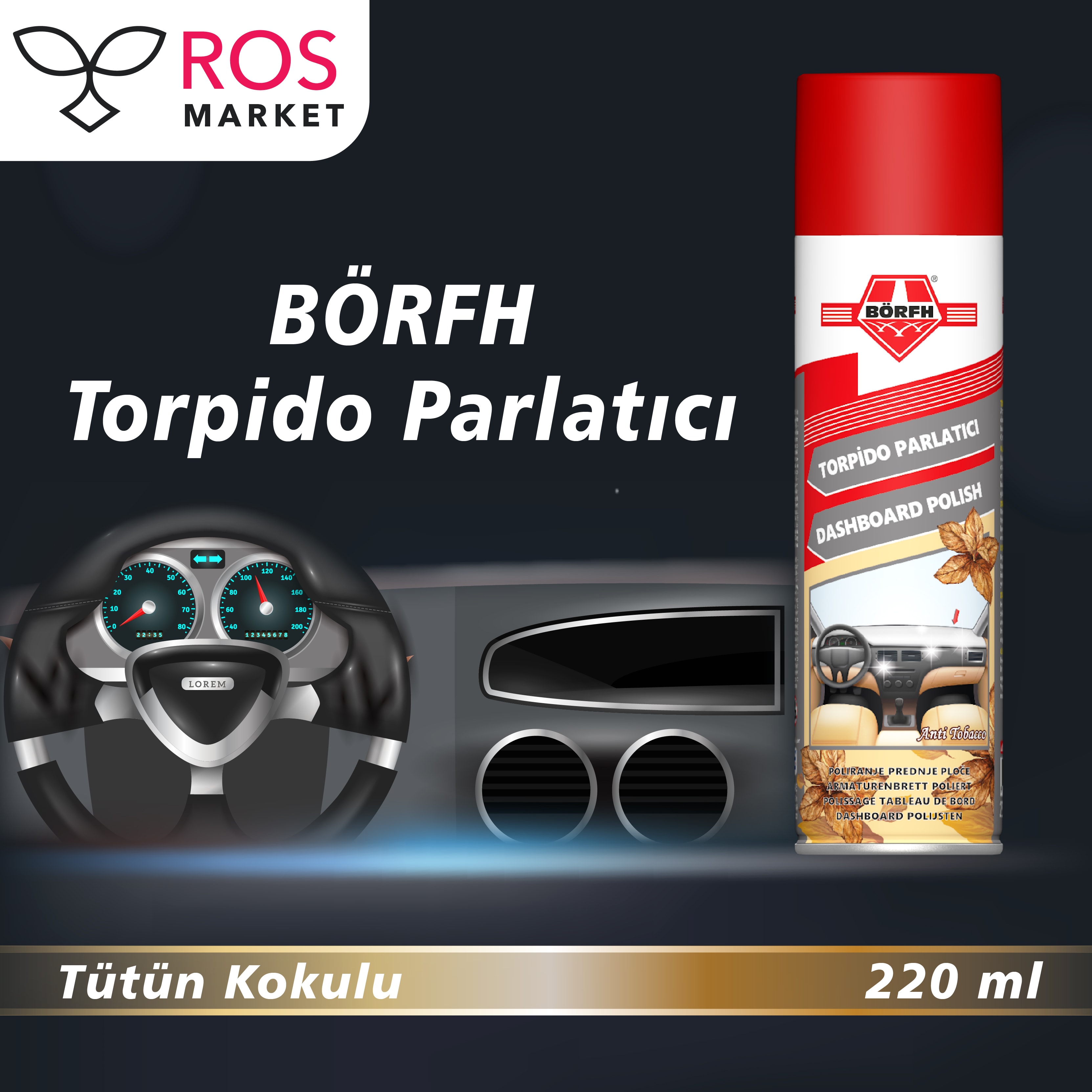 BÖRFH STAND TORPİDO PARLATICI SPREY 220 ML TÜTÜN KOKULU