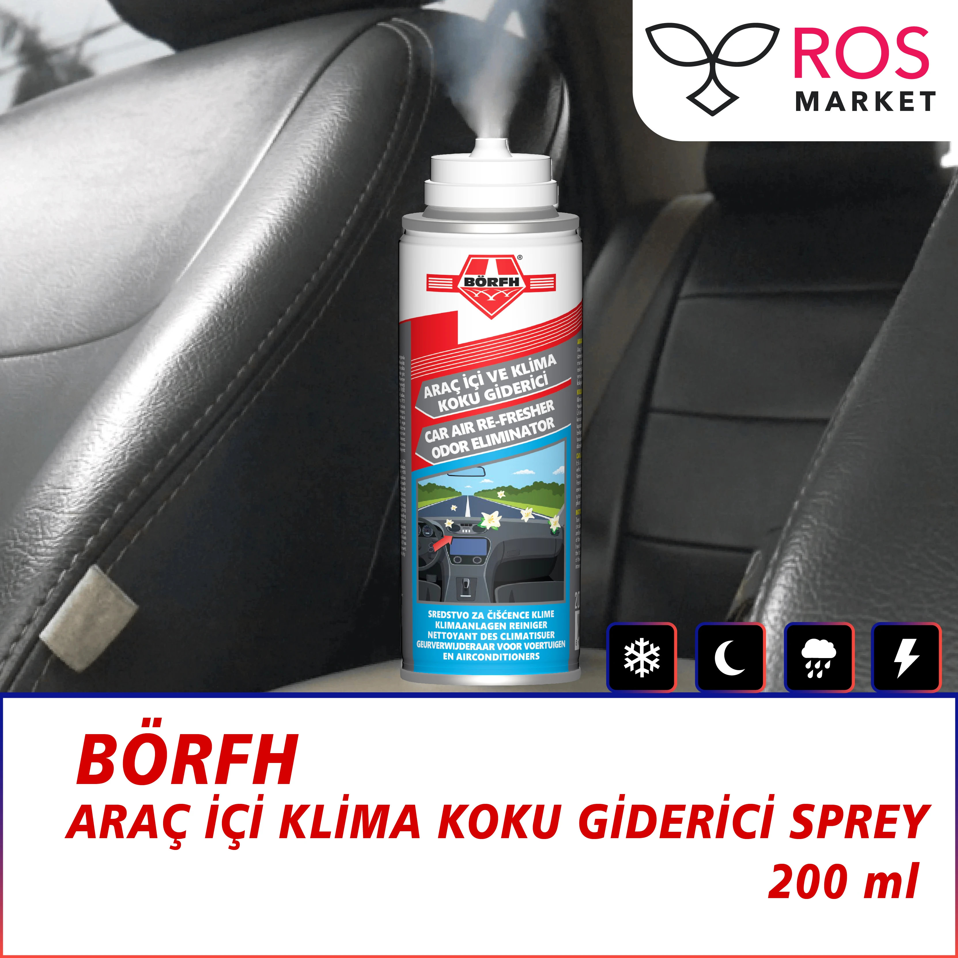 BÖRFH ARAÇ İÇİ VE KLİMA KOKU GİDERİCİ 200 ML ( KLİMA BOMBASI )
