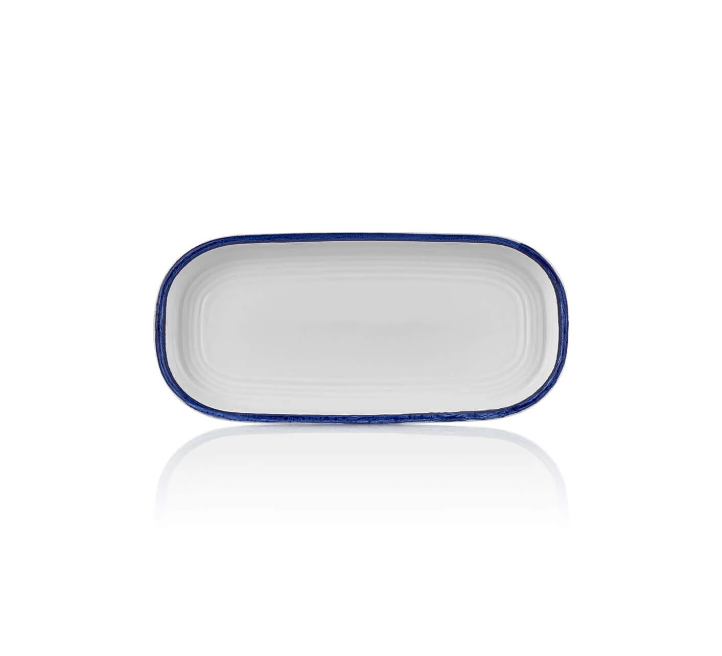 By Bone Helix Navy Blue Oval Tabak 20x9,5 cm. (6 lı pakette)