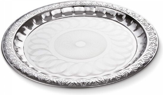 Palmiye Çelik Çay Tepsisi , 36 cm.