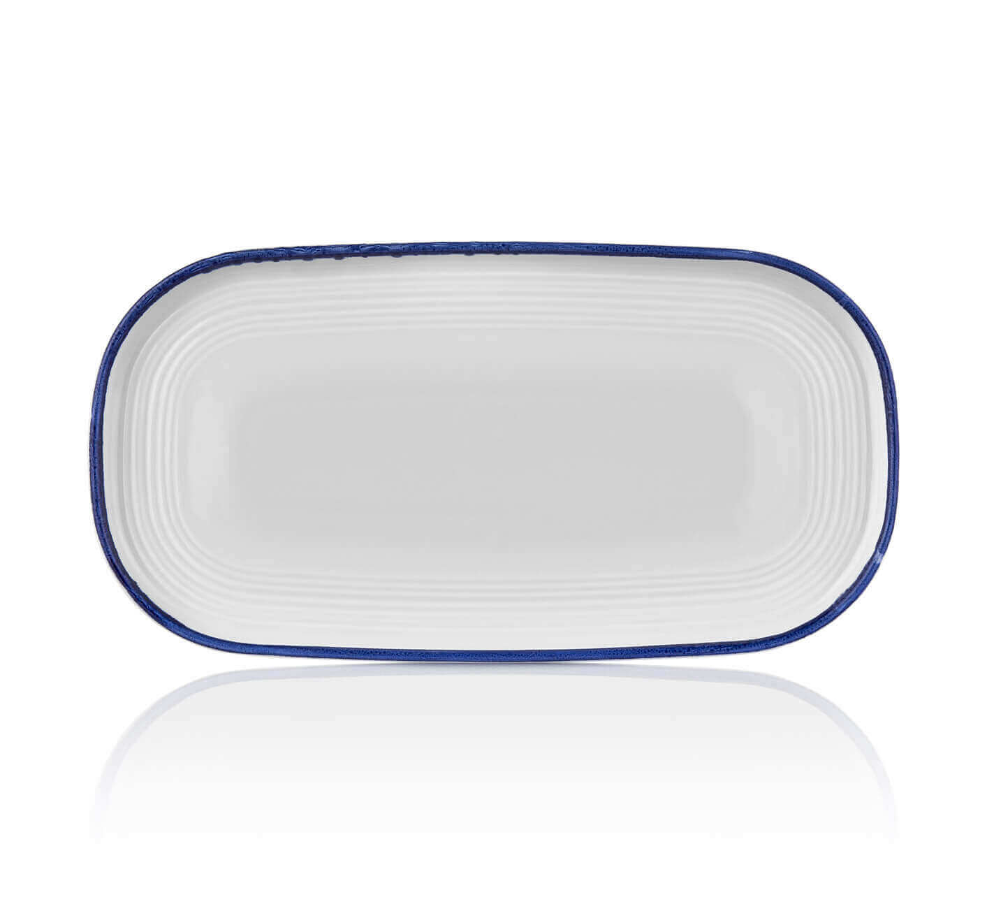 By Bone Helix Navy Blue Oval Tabak 30x16 cm. (6 lı pakette)