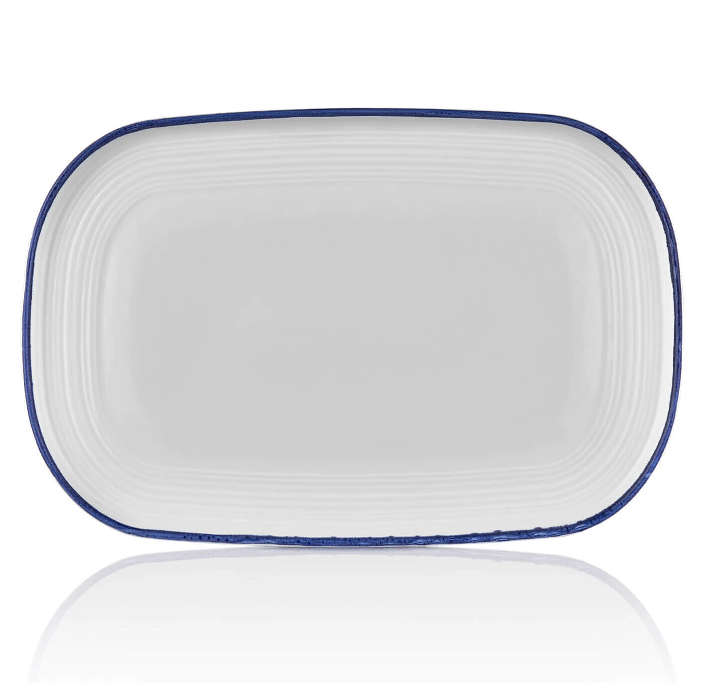 By Bone Helix Navy Blue Oval Tabak 34x23 cm. (6 lı pakette)