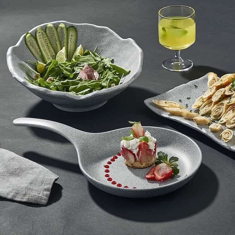 Külsan Granit Efektli Servis Tavası, Servis Tabağı 15 cm