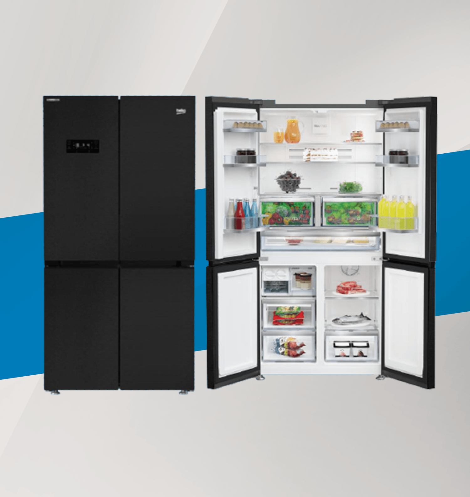 Beko 191572 ES Siyah Gardolap Tipi Geniş Hacimli NoFrost Buzdolabı