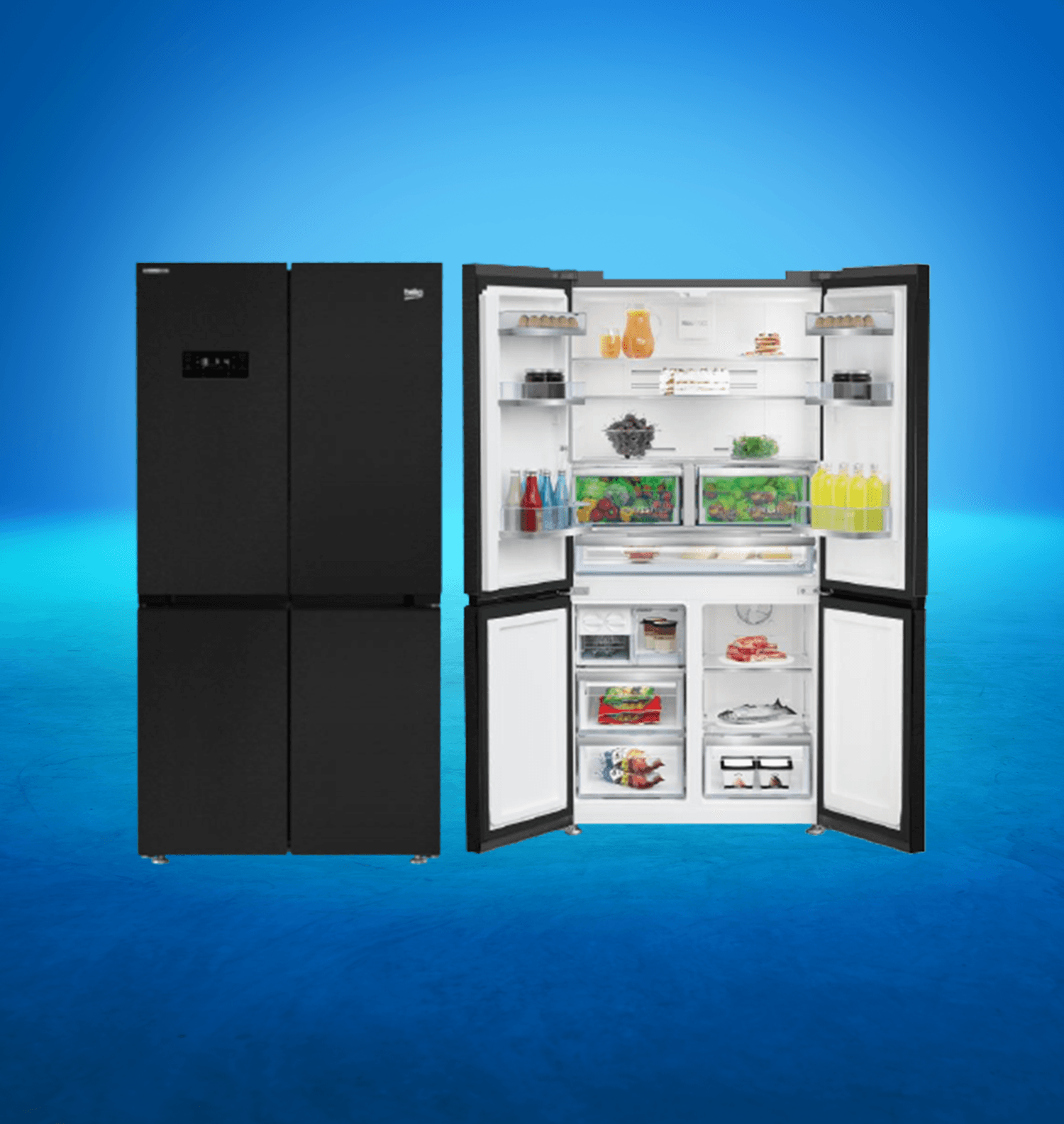 Beko 191572 ES Siyah Gardolap Tipi Geniş Hacimli NoFrost Buzdolabı